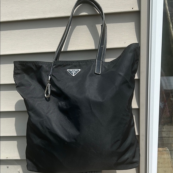 Prada Black Nylon Tote with Logo - Picture 1 of 13
